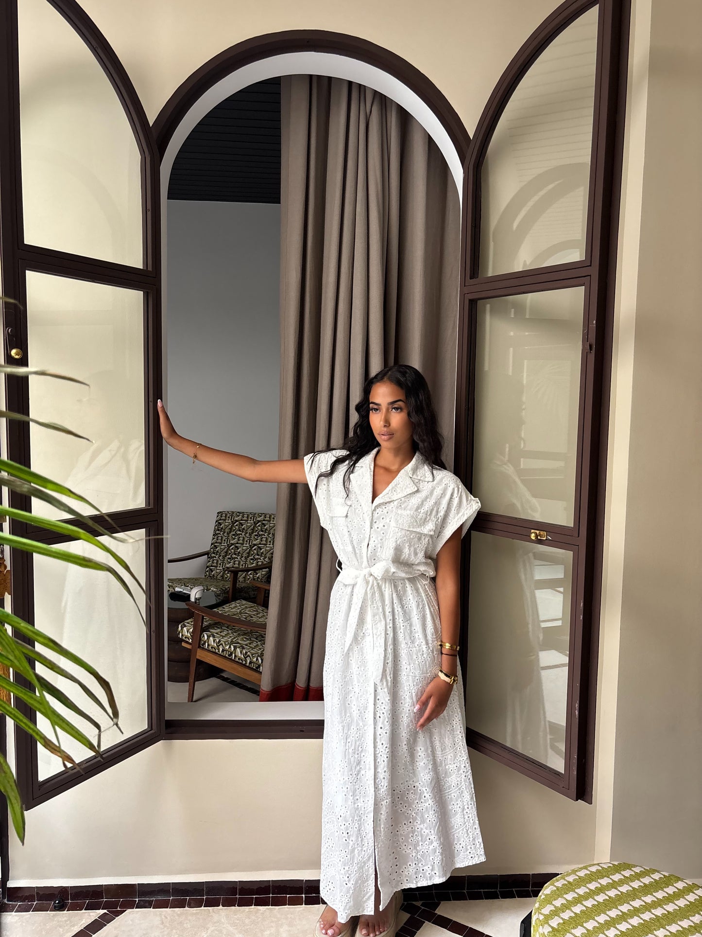White Broderie Dress