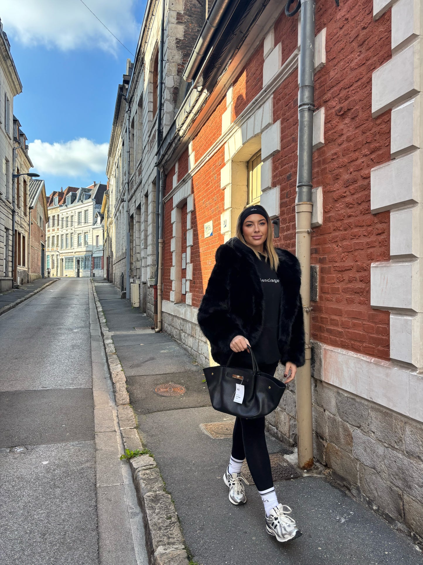 Veste Fourrure Noir