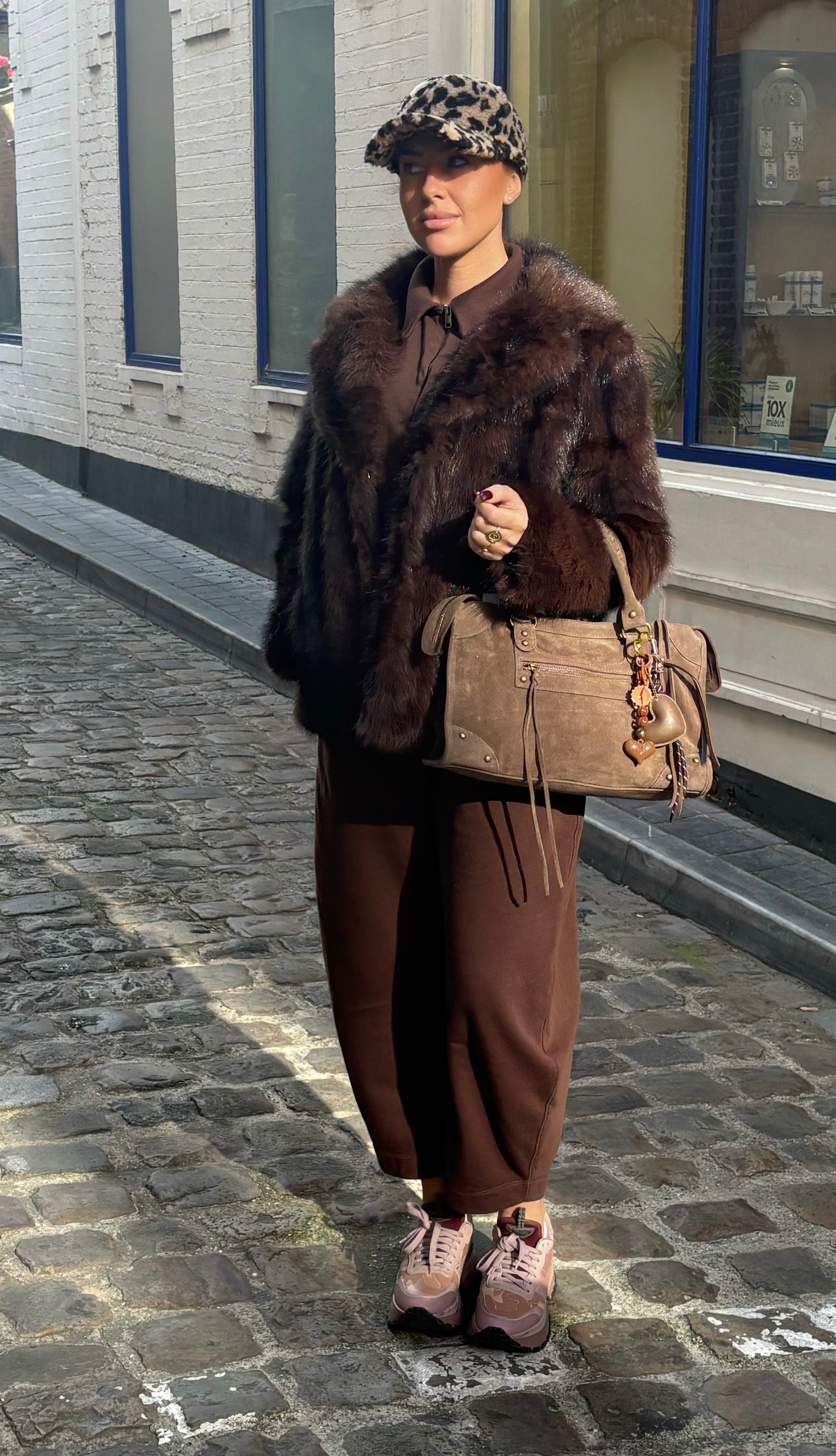 Veste fourrure marron
