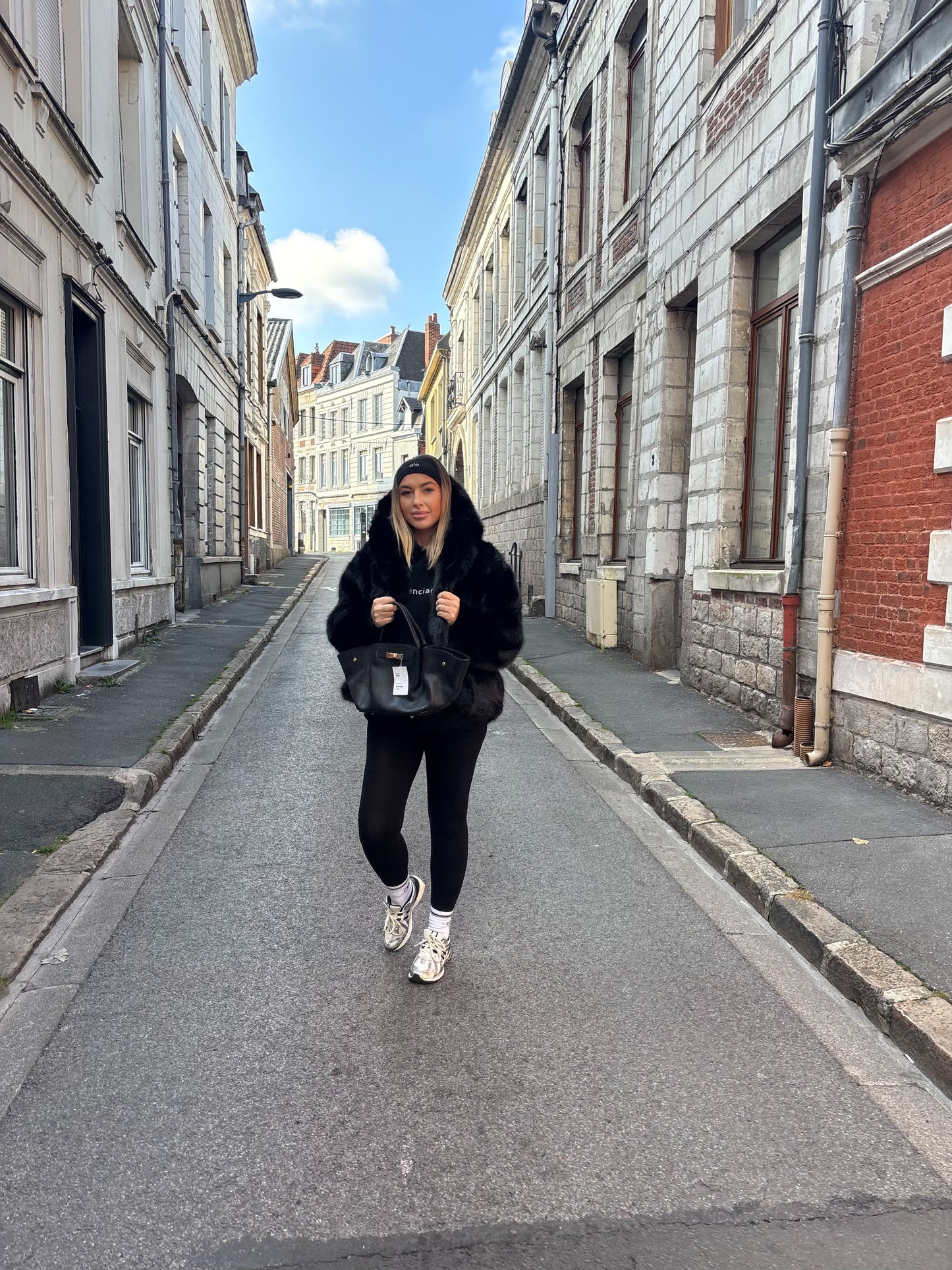 Veste Fourrure Noir