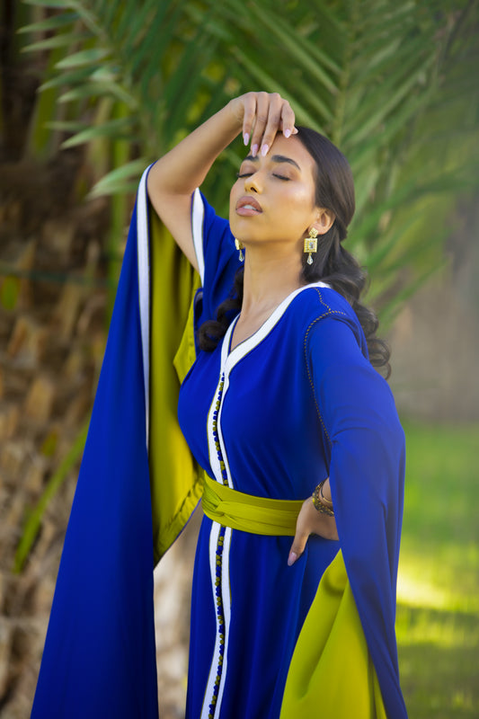 Caftan Royal Bleu & Vert – SERENA
