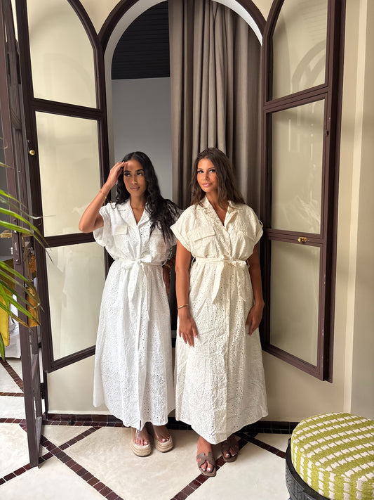 White Broderie Dress