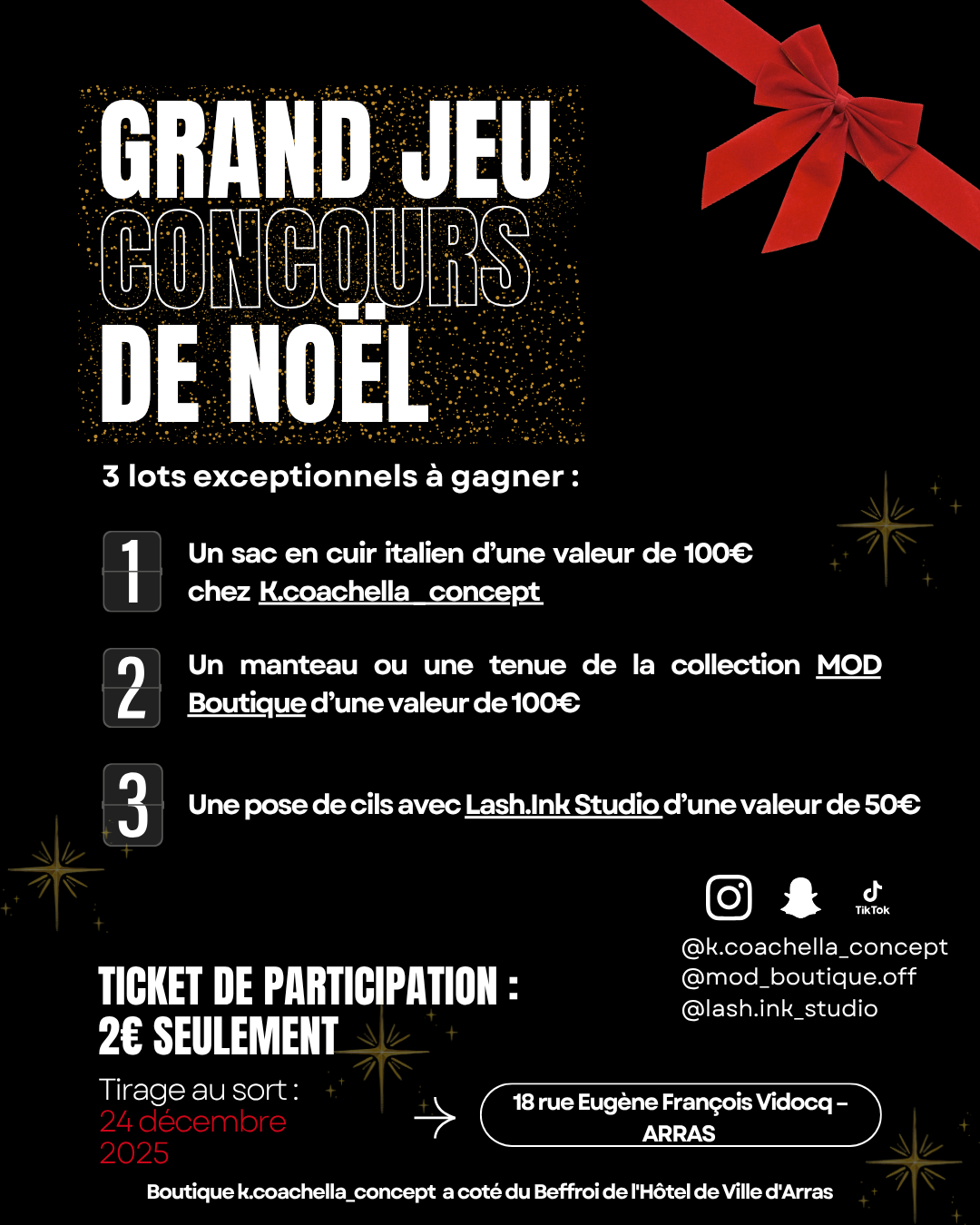 🎟️ Ticket Tombola de Noël – K.Coachella Concept